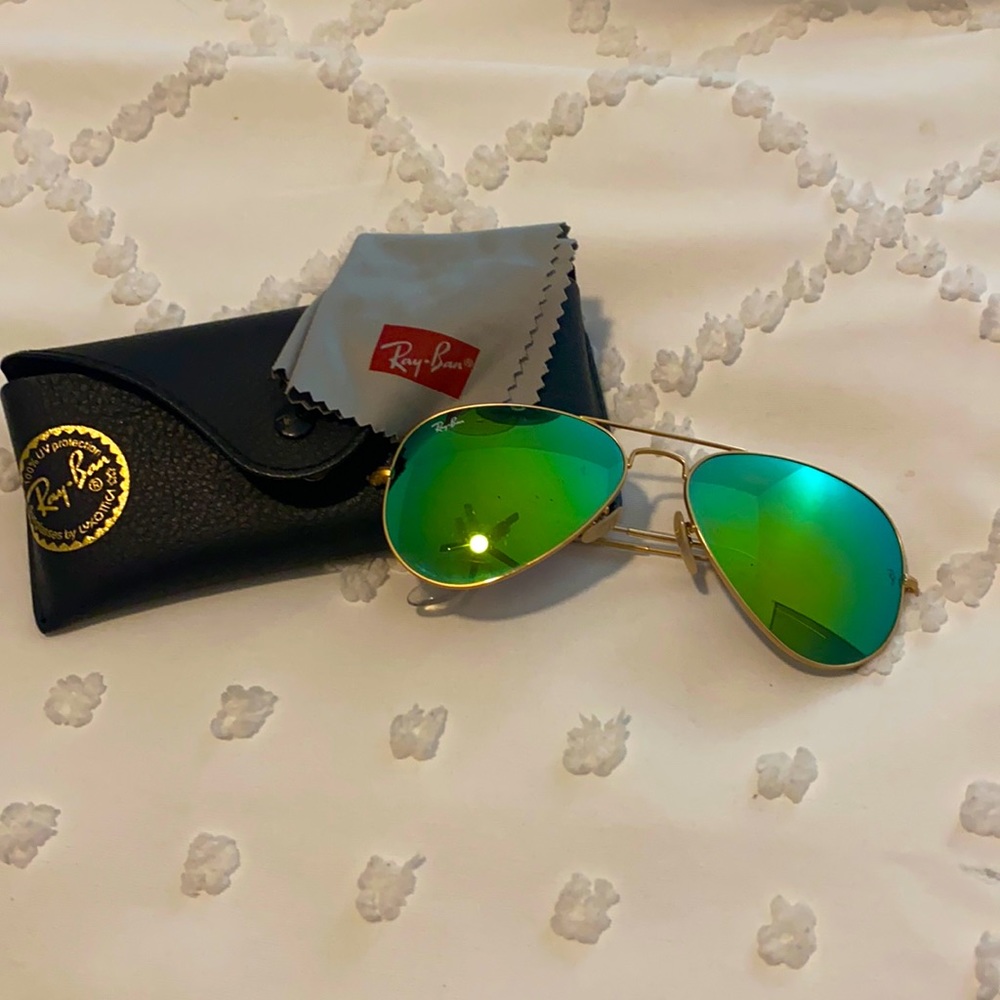 Green and blue ray bans